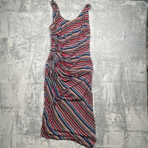 Anthopologie Bailey/44 Striped Knit Ruched Luca Midi Jersey Tank Dress Womens M